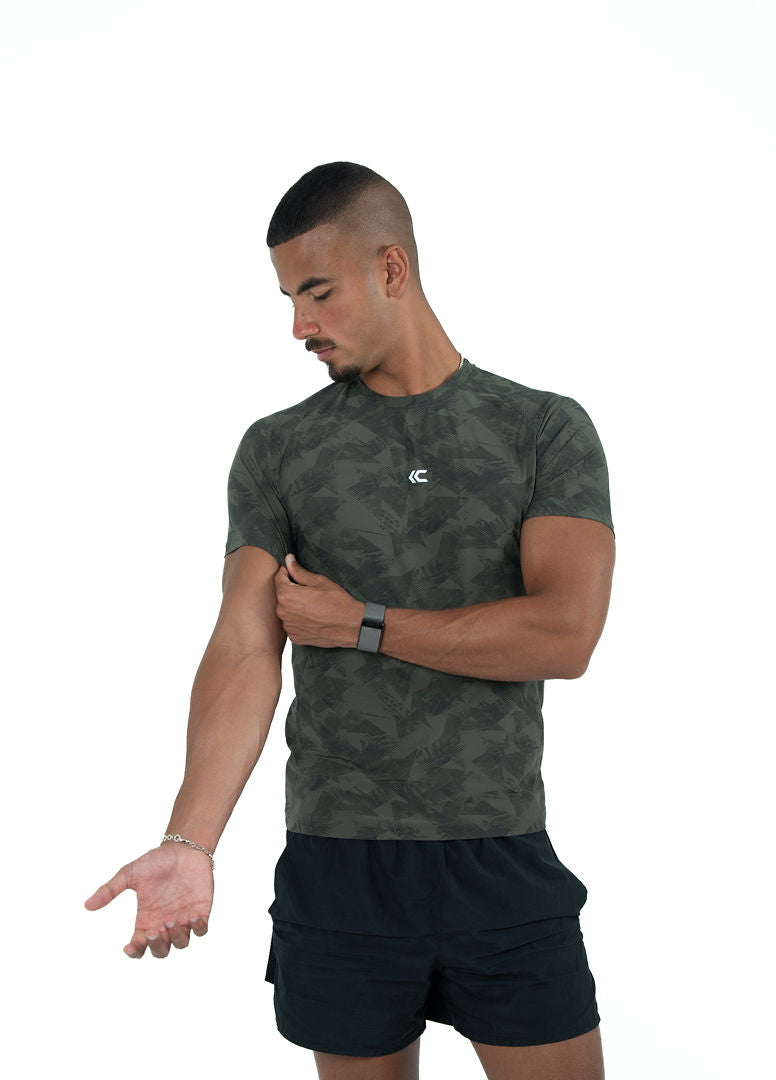 Olive Athletic Fit Tee